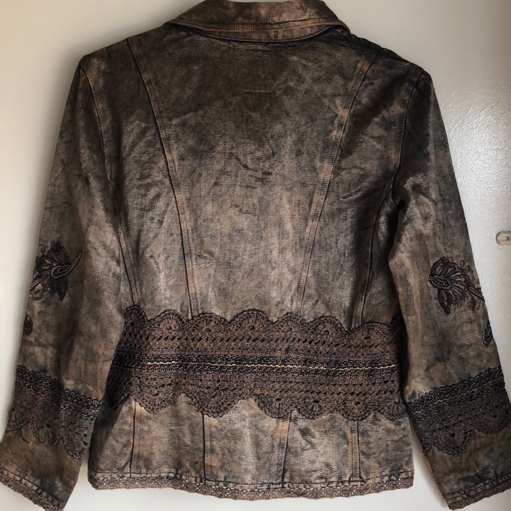 🍢FLASHBACK BRAND🍢EMBELLISHED BRONZE BLAZER🍢 - Picture 2 of 7